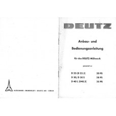 Deutz D25 - D30 - D30S - D40L Cutter Bar Operators Manual